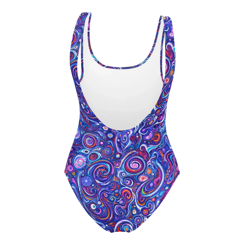 Cosmic Marbles on One-Piece Swimsuit — Back