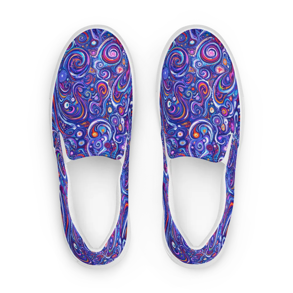 Cosmic Marbles on Women's Slip-On Canvas Shoes — Front