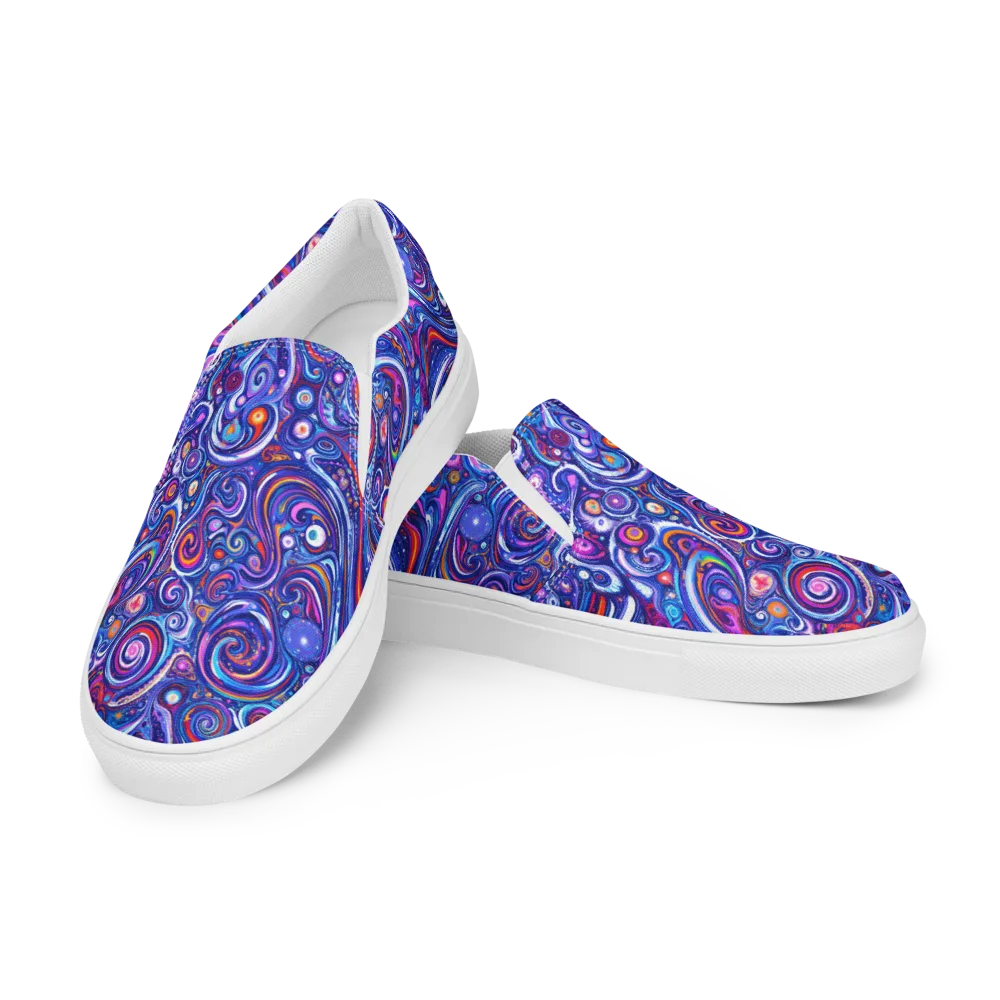 Cosmic Marbles on Women's Slip-On Canvas Shoes — Left Front