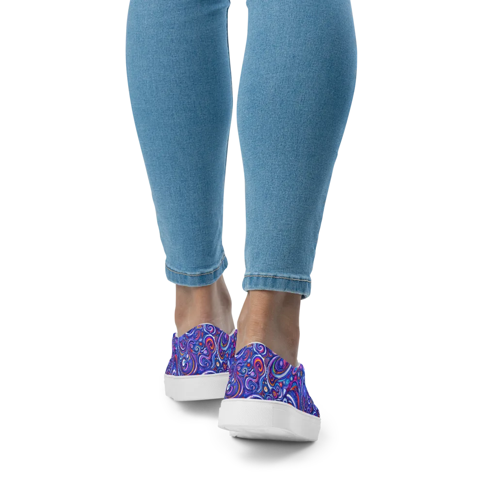 Cosmic Marbles on Women's Slip-On Canvas Shoes — Back