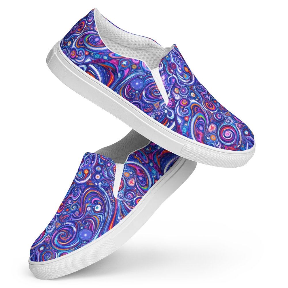 Cosmic Marbles on Women's Slip-On Canvas Shoes — Front