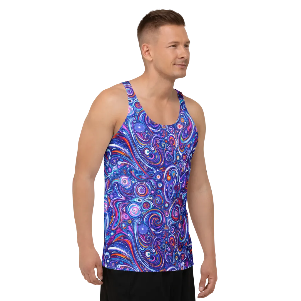 Cosmic Marbles on Men's Tank Top — Right Front