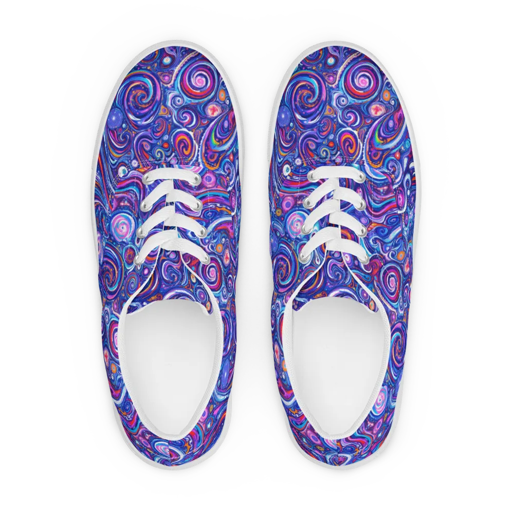 Cosmic Marbles on Men's Lace-Up Canvas Shoes — Front