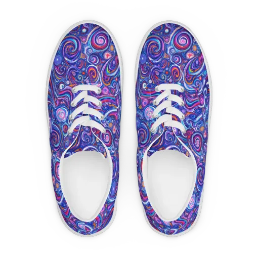 Cosmic Marbles on a Men's Lace-Up Canvas Shoes