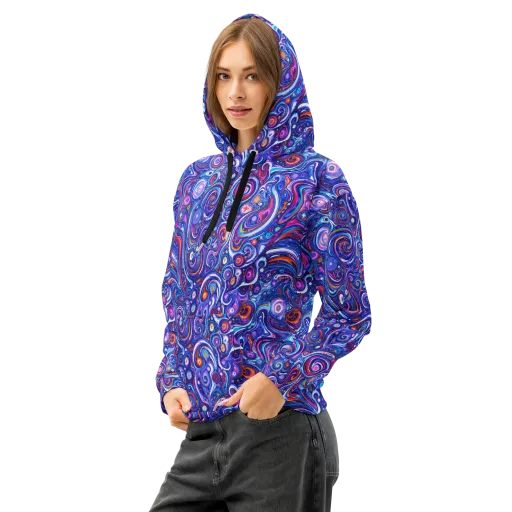 Cosmic Marbles on a Cotton Hoodie
