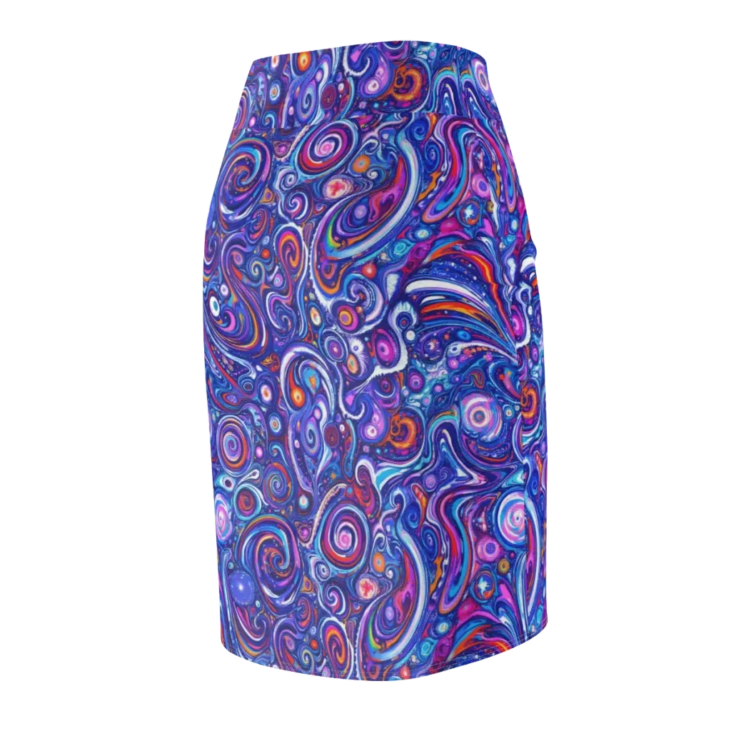 Cosmic Marbles on Pencil Skirt — Back Side
