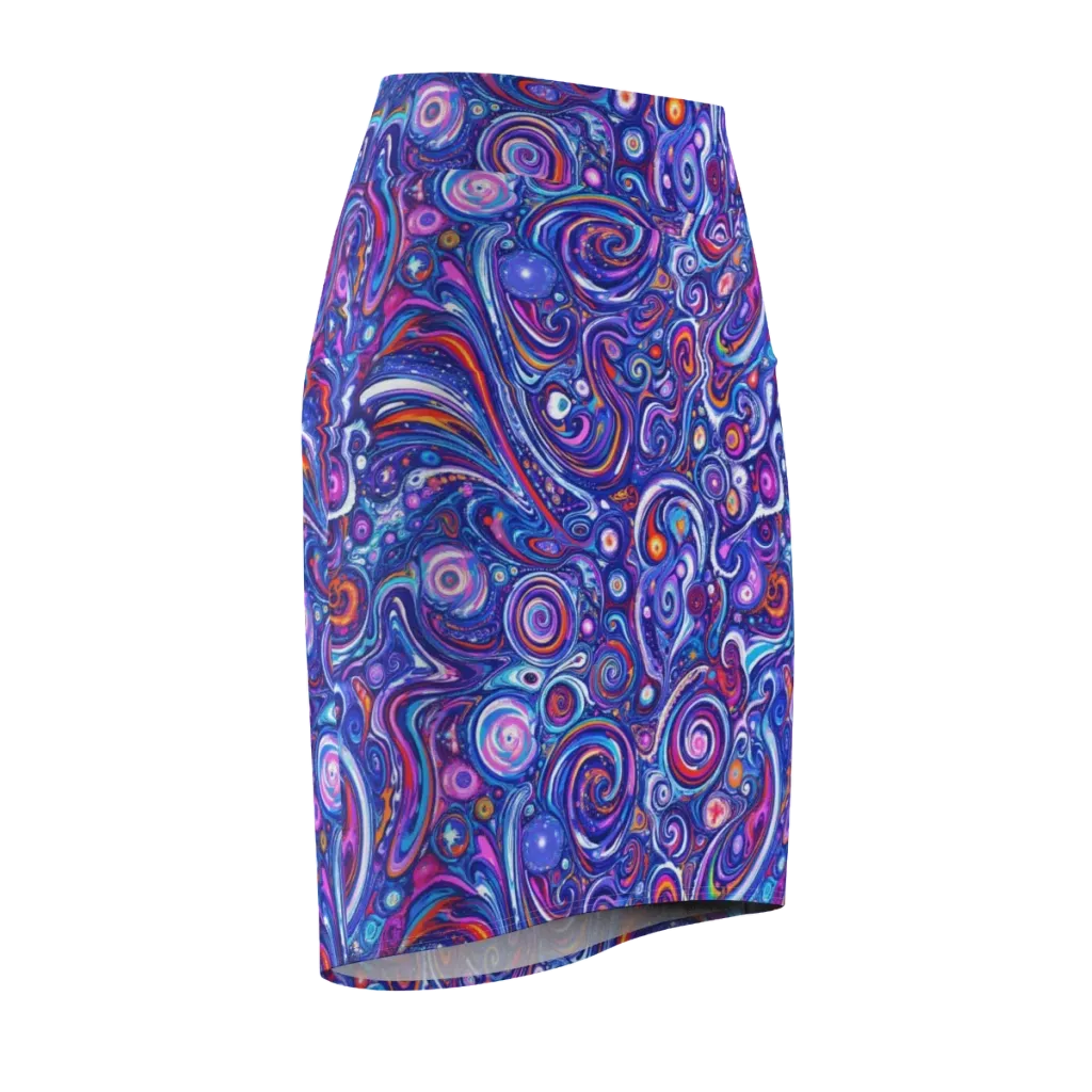 Cosmic Marbles on Pencil Skirt — Front Side