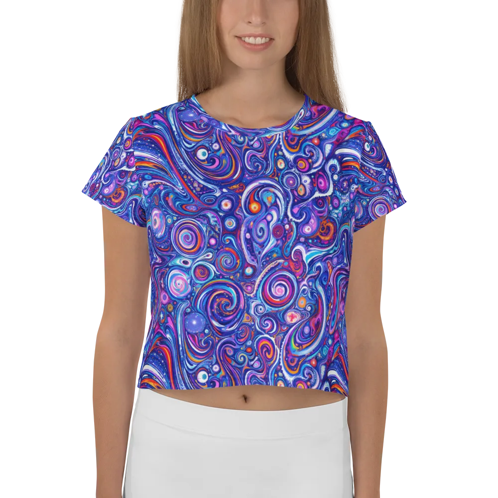 Cosmic Marbles on Crop Tee — Front