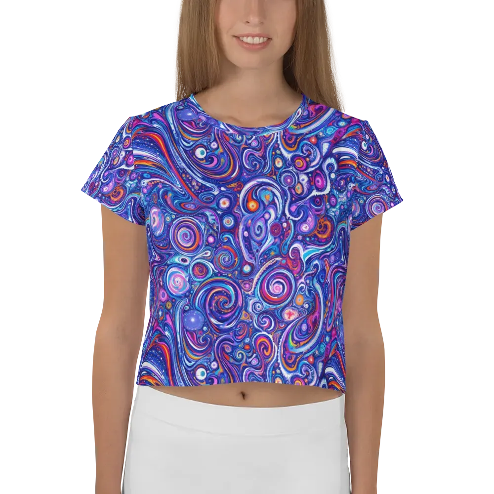 Cosmic Marbles on Crop Tee — Front