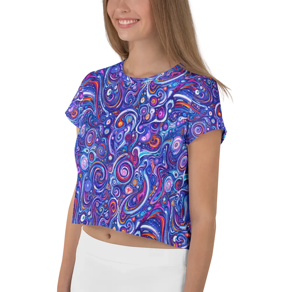 Cosmic Marbles on Crop Tee — Left