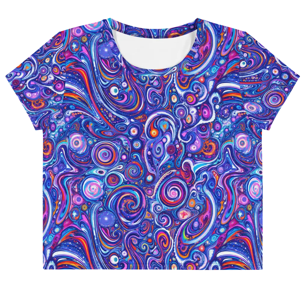 Cosmic Marbles on Crop Tee — Front