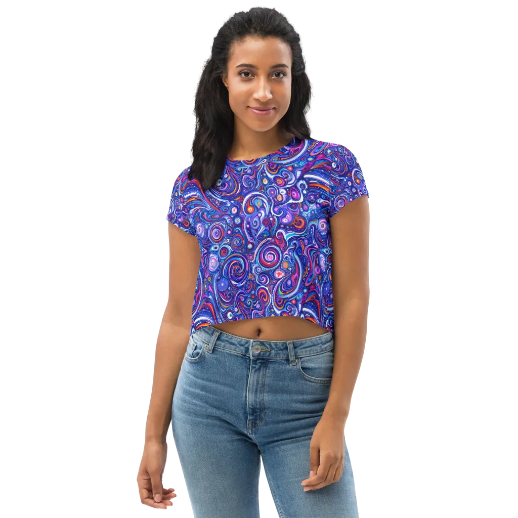 Cosmic Marbles on Crop Tee — Front
