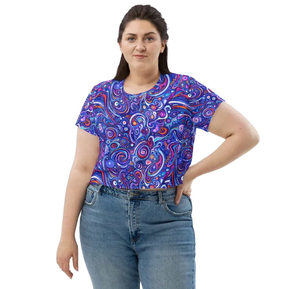 Cosmic Marbles on Crop Tee — Front