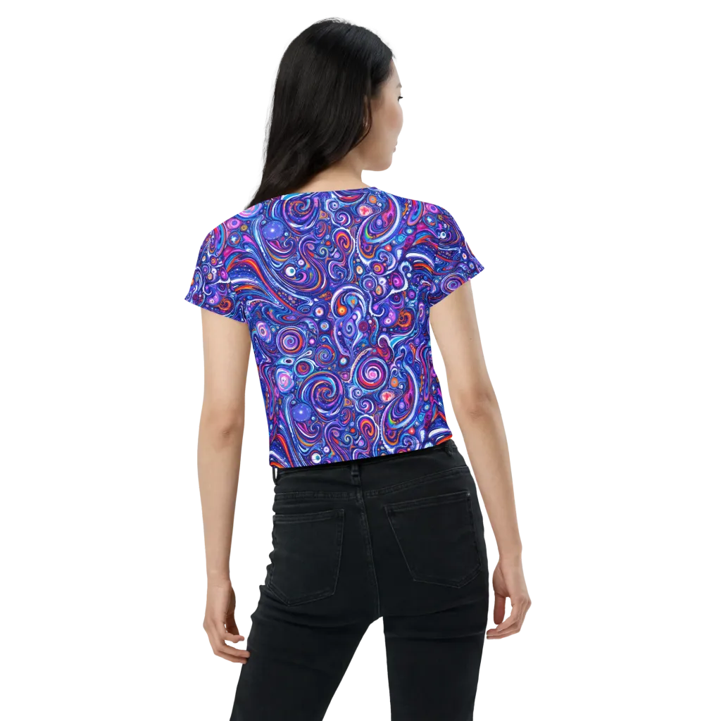 Cosmic Marbles on Crop Tee — Back