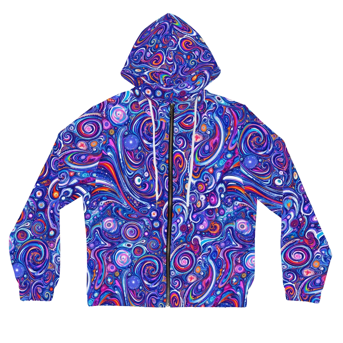Cosmic Marbles on Women's Full-Zip Hoodie — Front