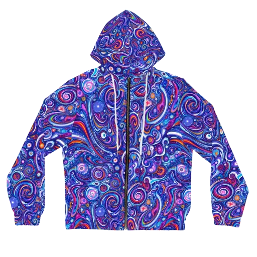 Cosmic Marbles on a Women's Full-Zip Hoodie