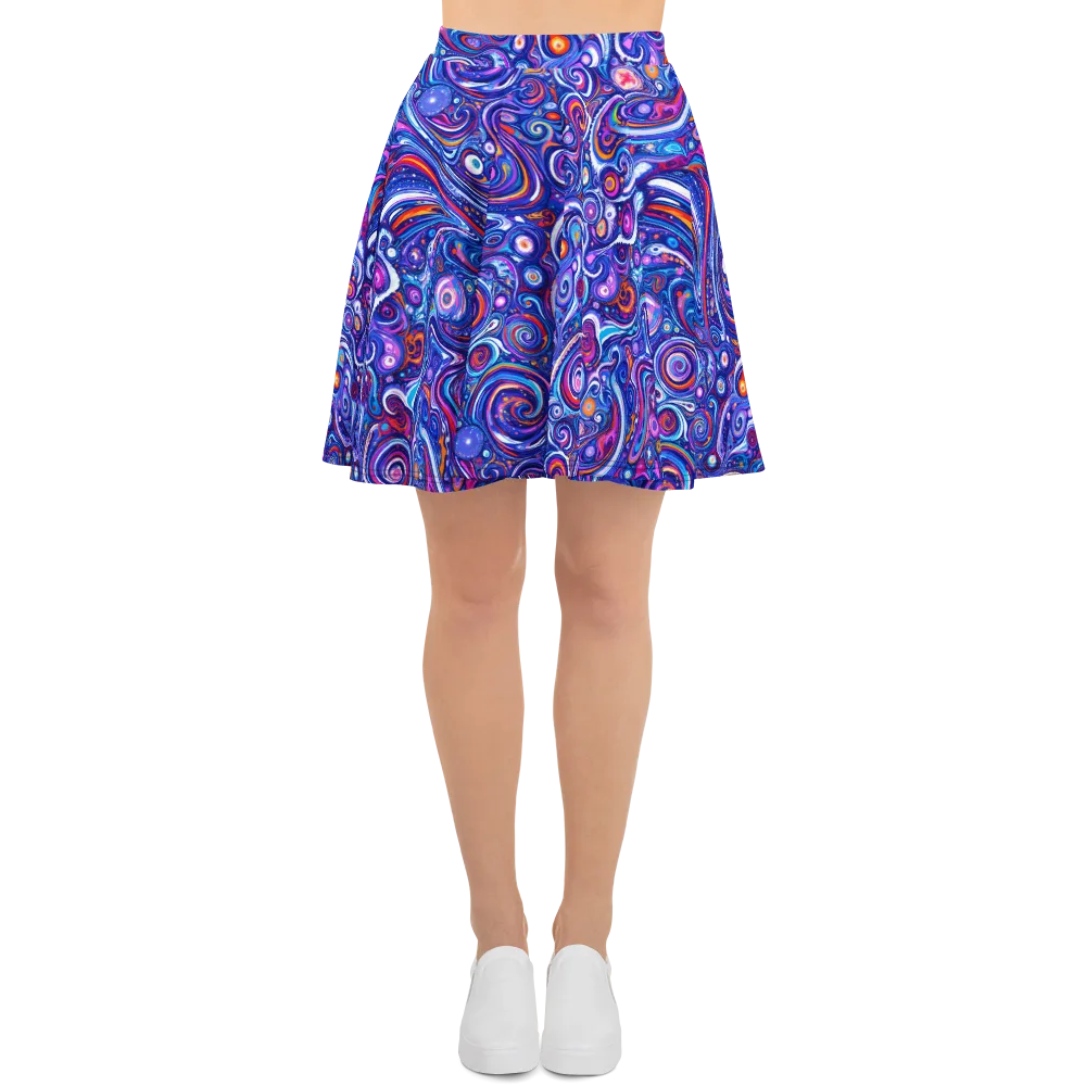 Cosmic Marbles on Skater Skirt — Front