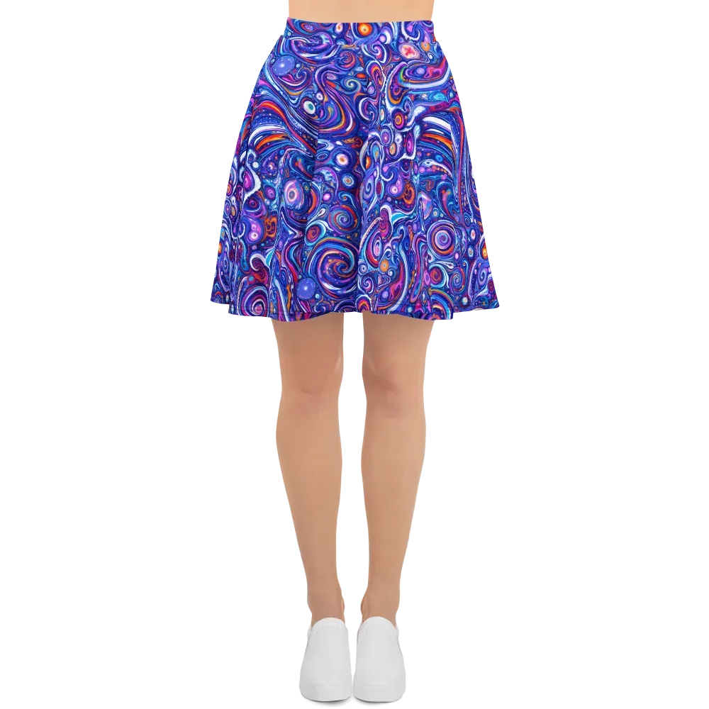 Cosmic Marbles on Skater Skirt — Front
