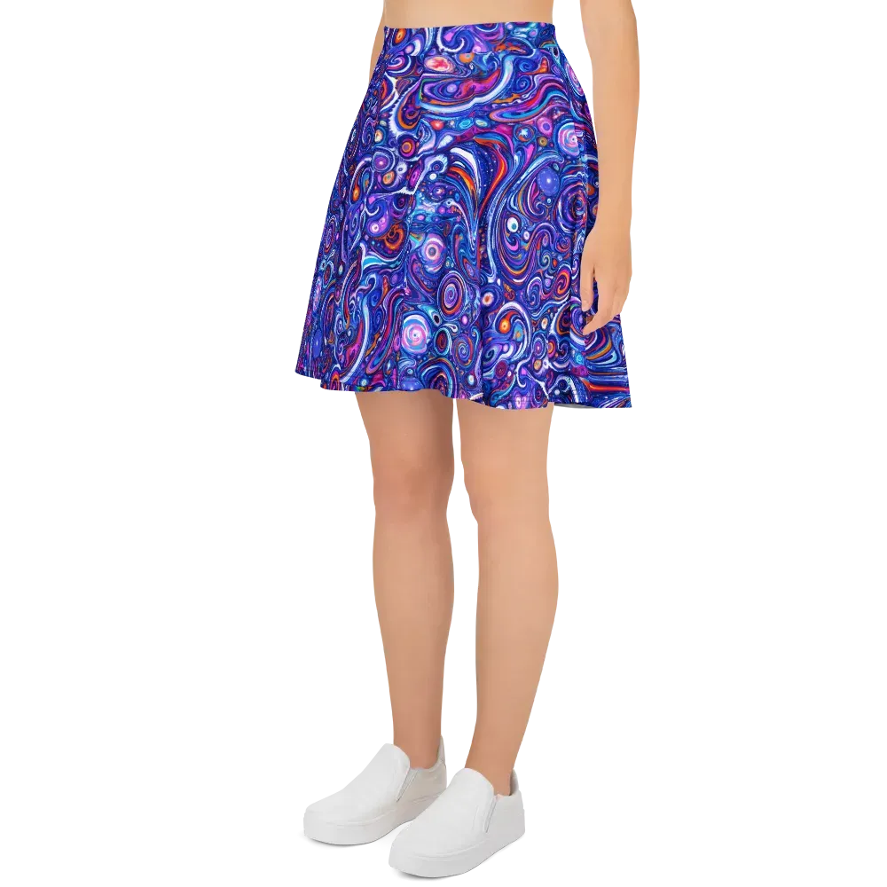 Cosmic Marbles on Skater Skirt — Left
