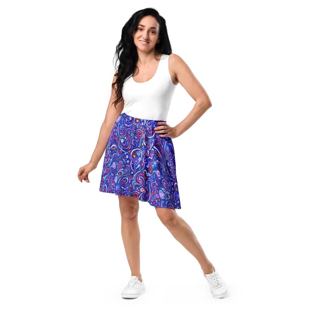 Cosmic Marbles on Skater Skirt — Front