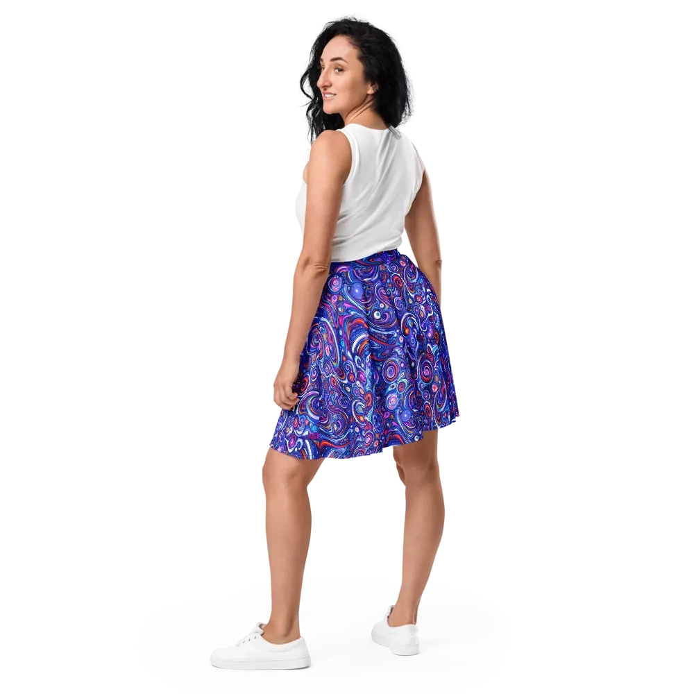 Cosmic Marbles on Skater Skirt — Back