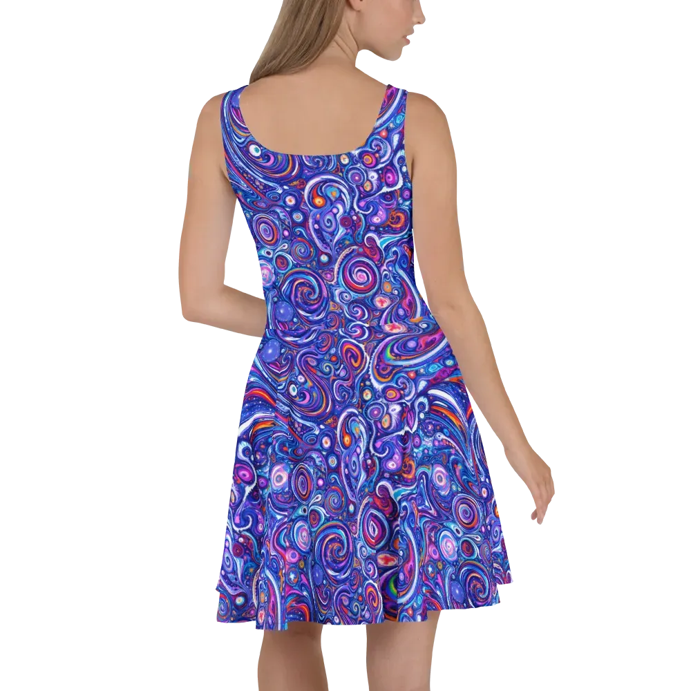 Cosmic Marbles on Skater Dress — Back
