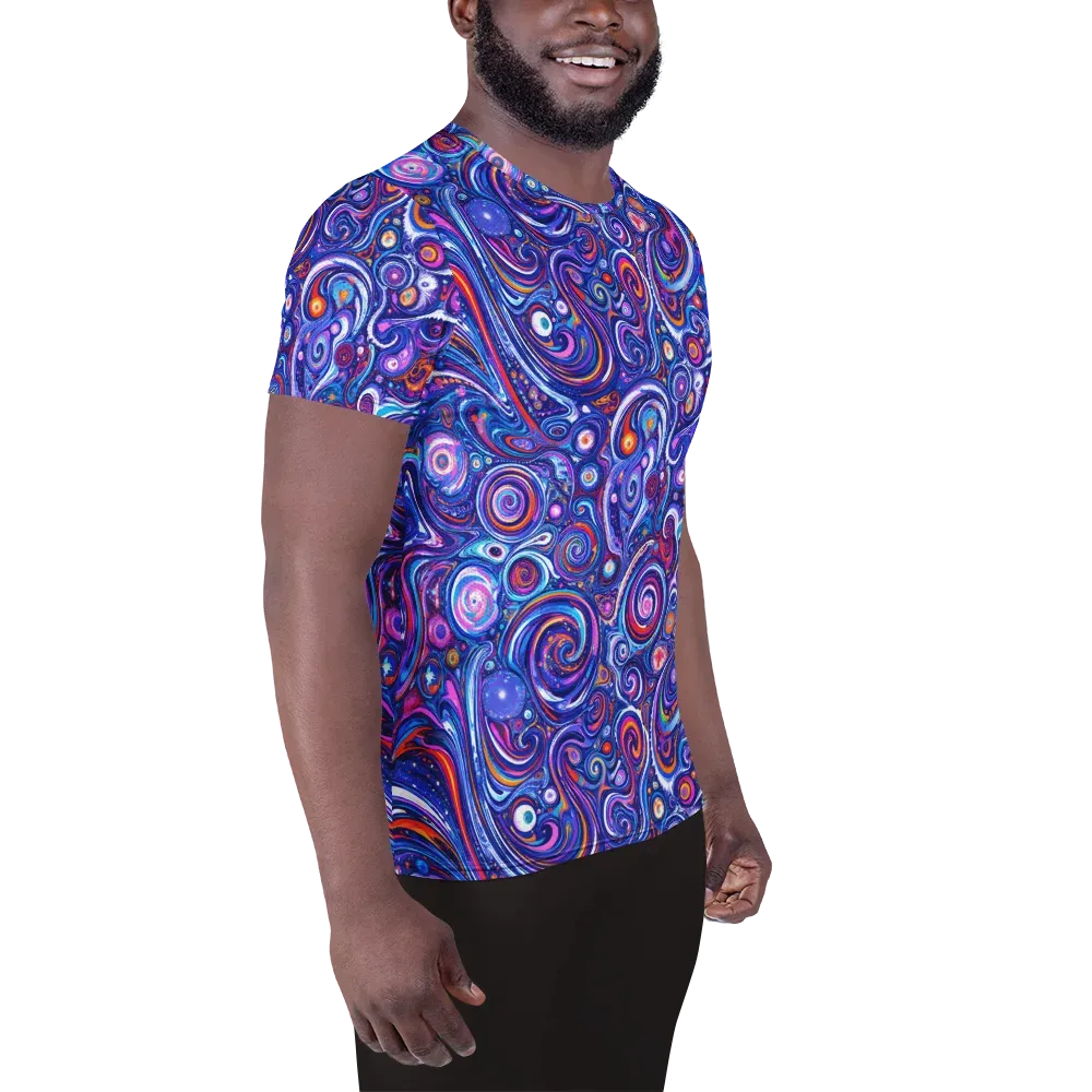 Cosmic Marbles on Men's Athletic T-Shirt — Right