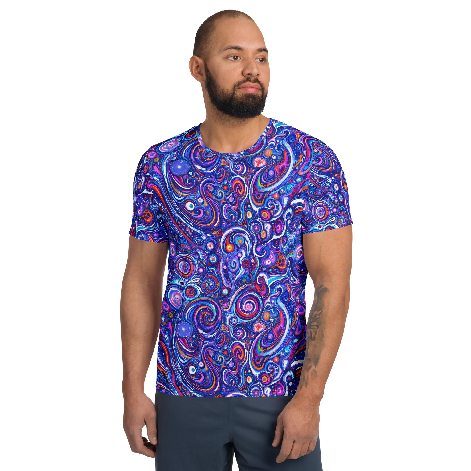 Cosmic Marbles on Men's Athletic T-Shirt — Front