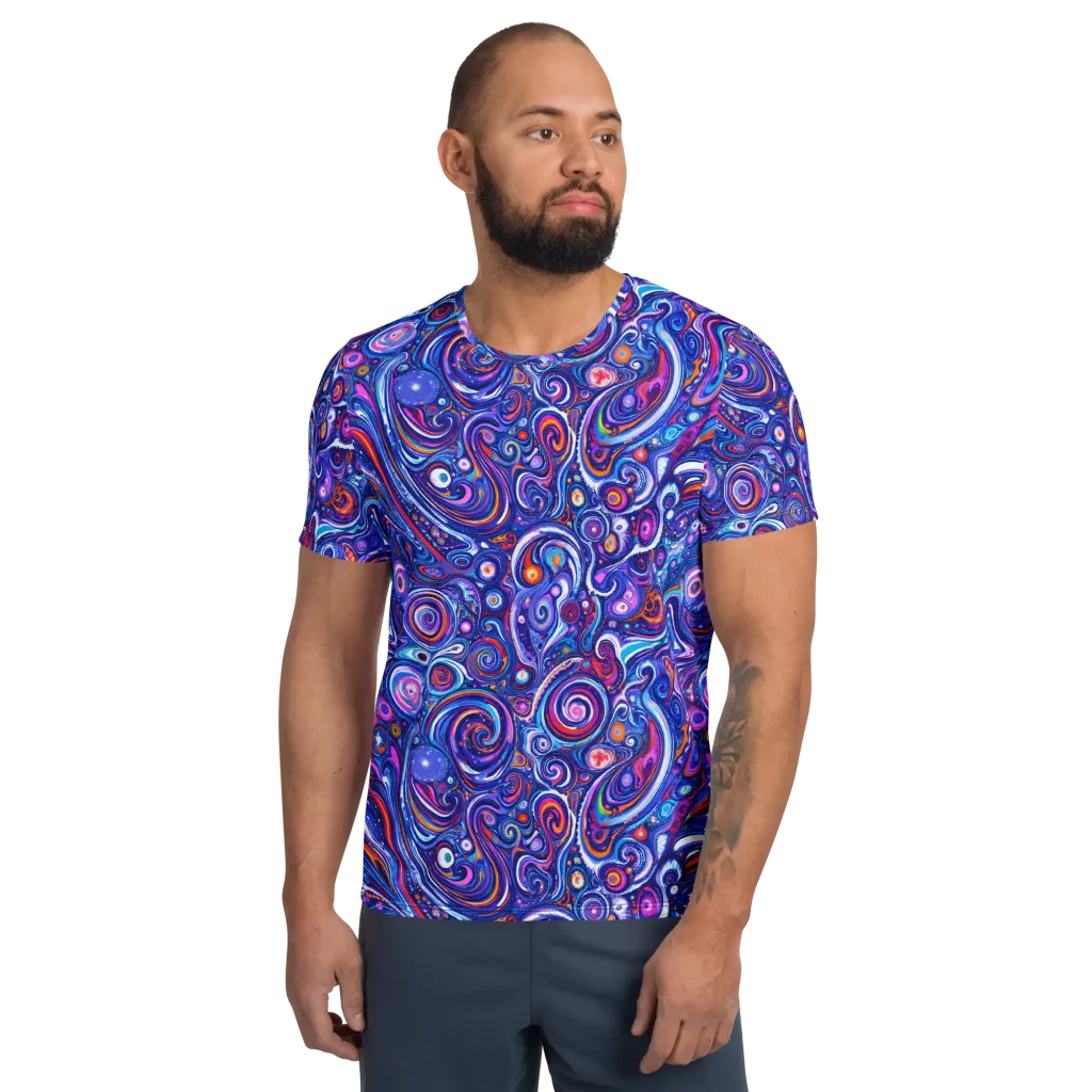 Cosmic Marbles on Men's Athletic T-Shirt — Front