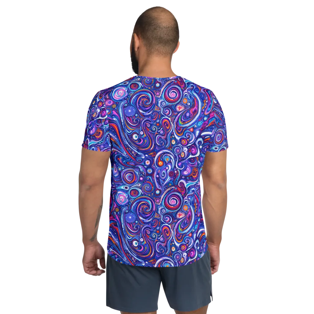 Cosmic Marbles on Men's Athletic T-Shirt — Back