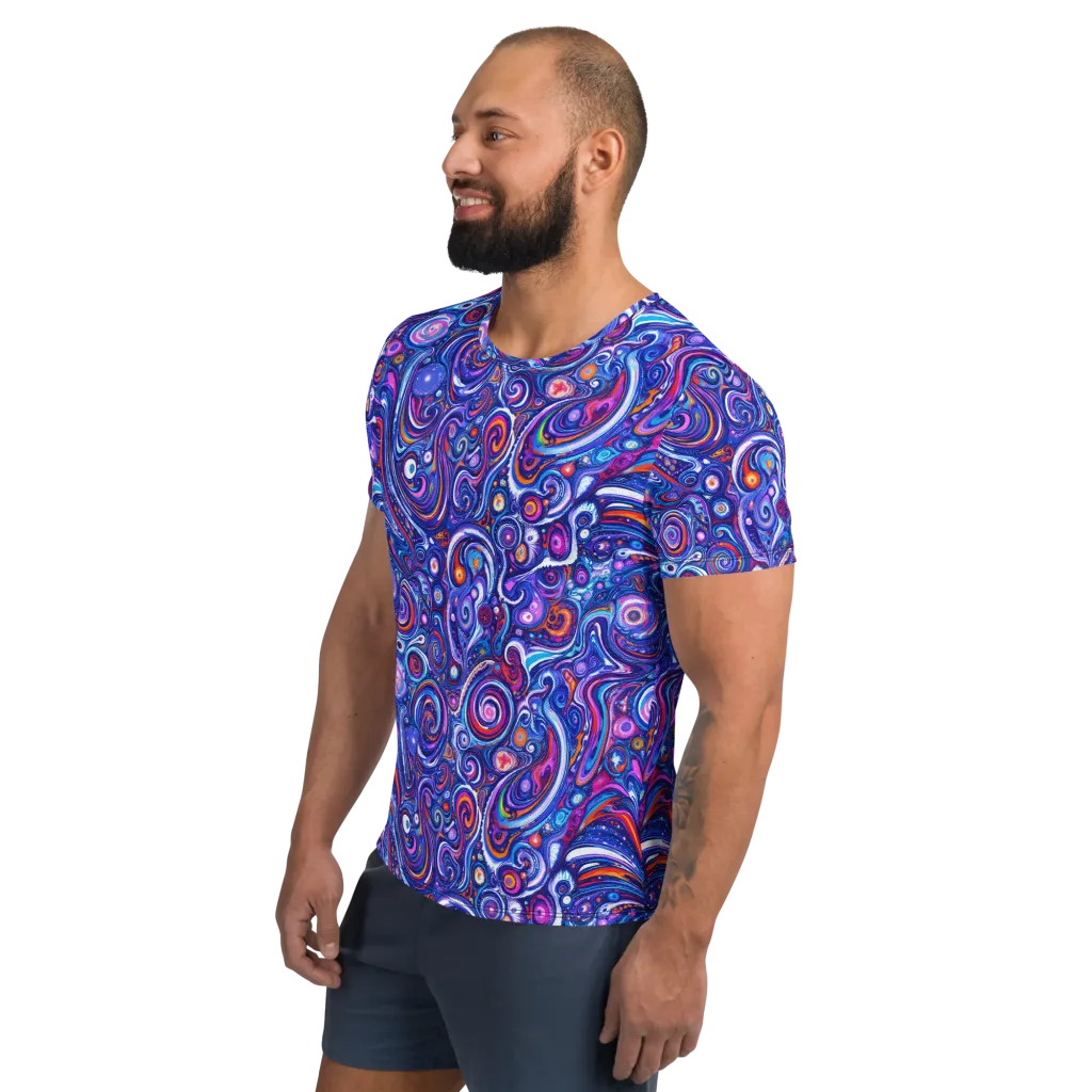 Cosmic Marbles on Men's Athletic T-Shirt — Left