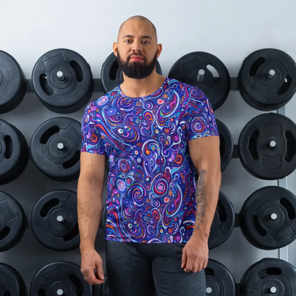 Cosmic Marbles on Men's Athletic T-Shirt — Front