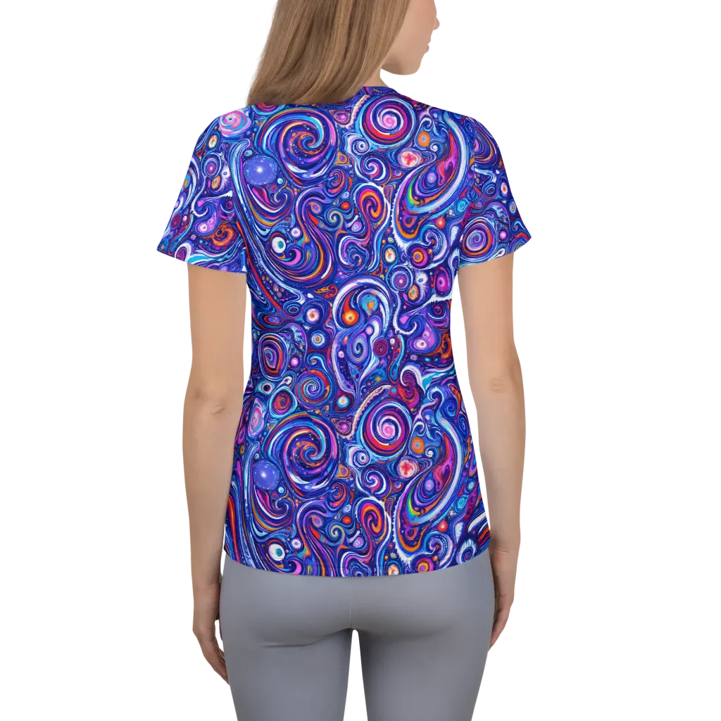 Cosmic Marbles on Women's Athletic T-Shirt — Back