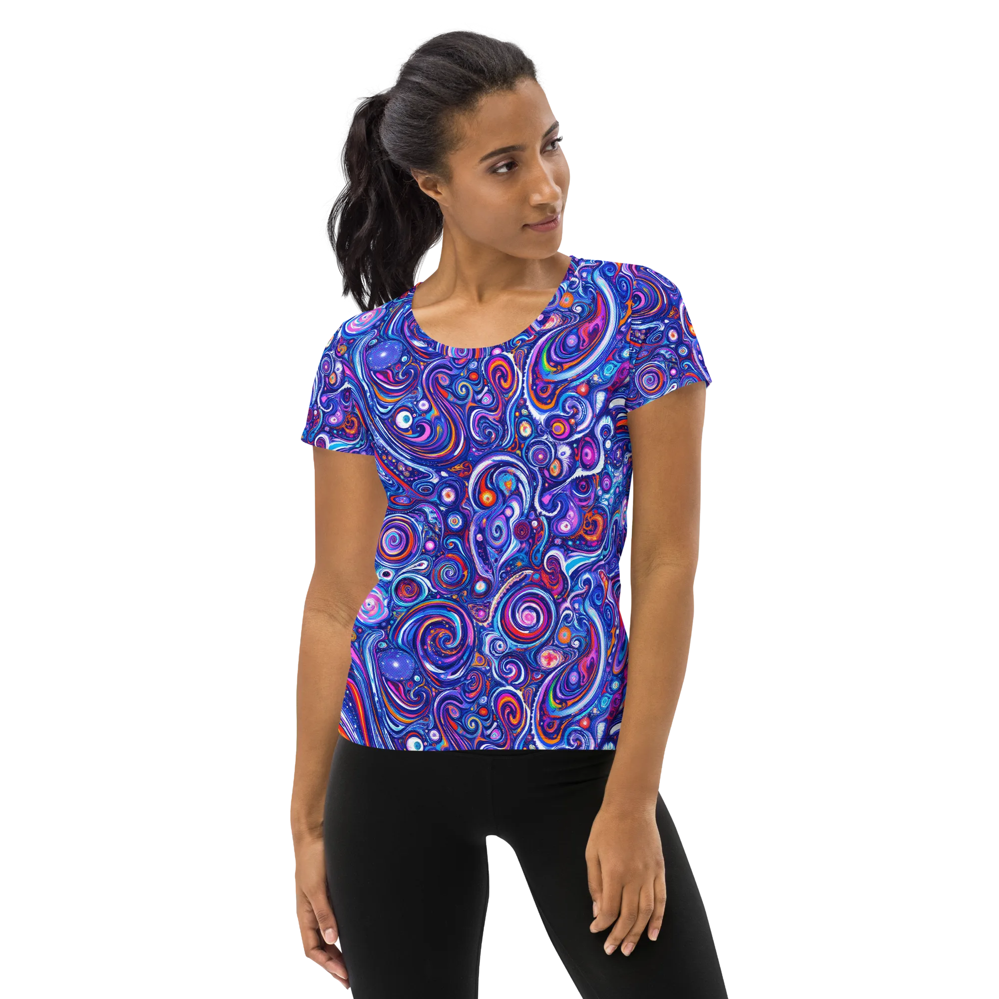 Cosmic Marbles on Women's Athletic T-Shirt — Front
