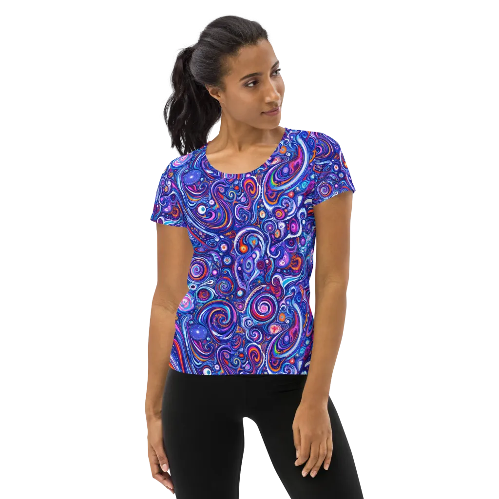 Cosmic Marbles on Women's Athletic T-Shirt — Front