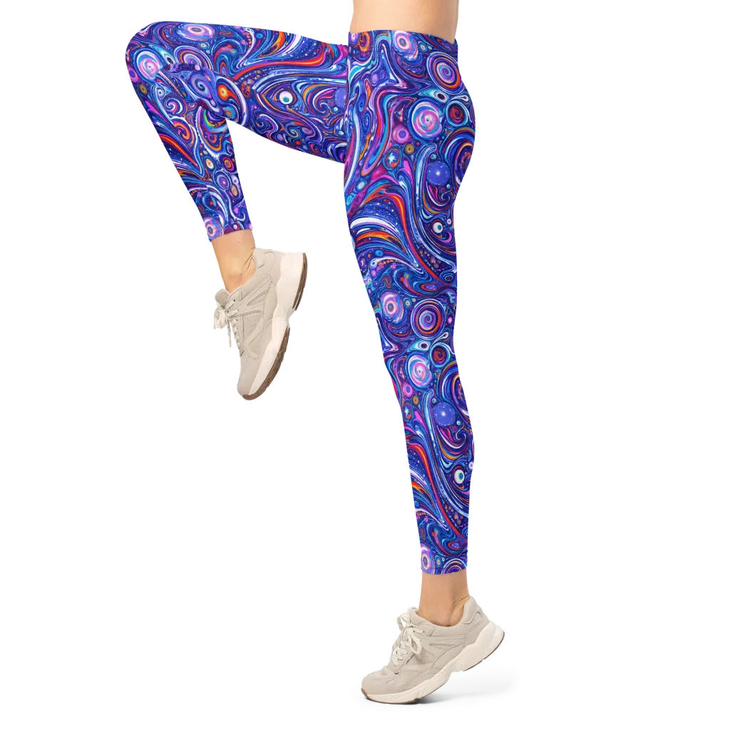 Cosmic Marbles on Leggings — Left