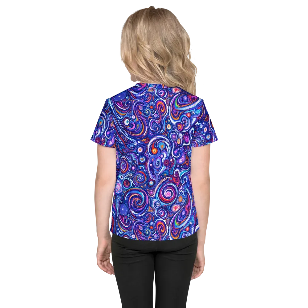 Cosmic Marbles on Kids Crew Neck T-Shirt — Back