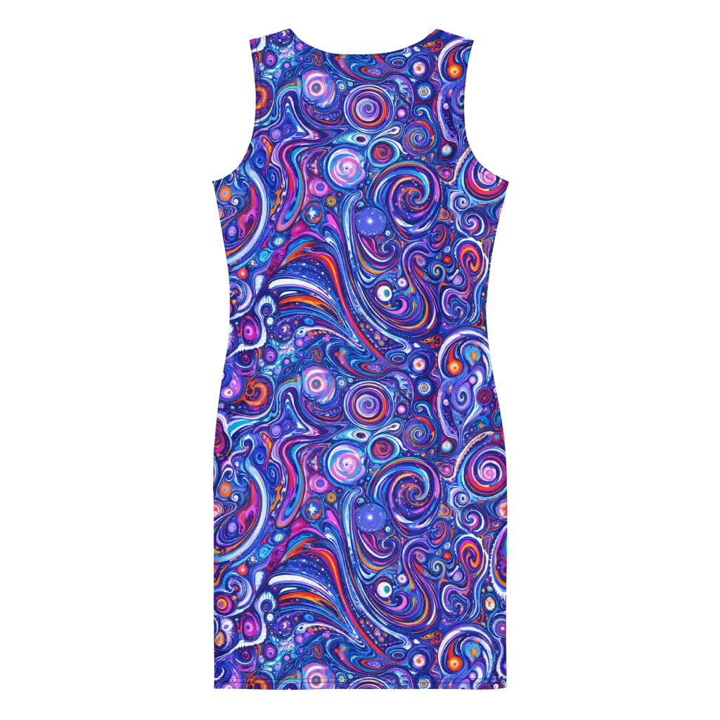 Cosmic Marbles on Bodycon Dress — Back