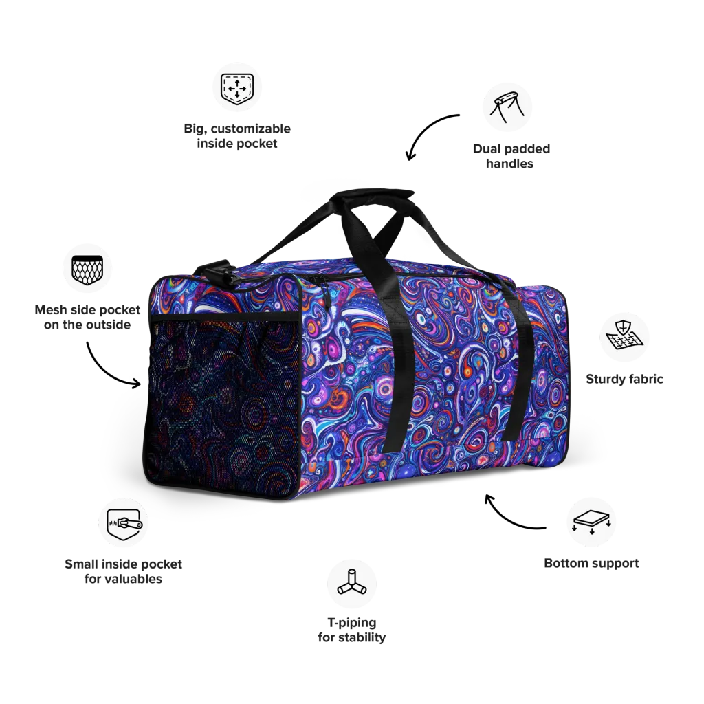 Cosmic Marbles on Duffle Bag — Right Front