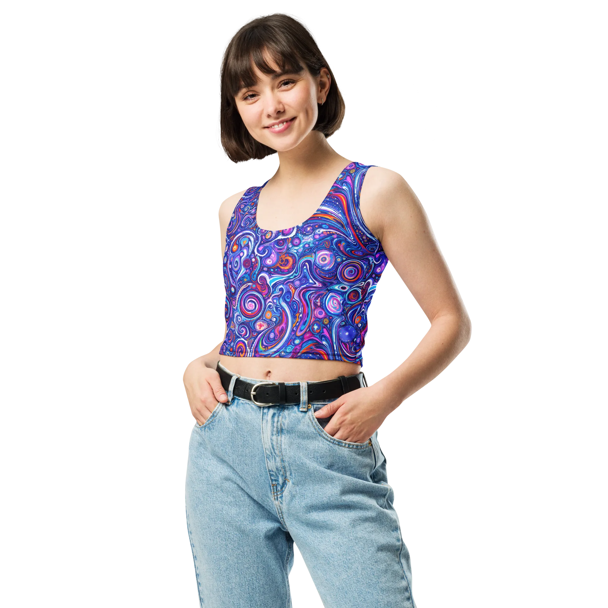 Cosmic Marbles on Crop Top — Front
