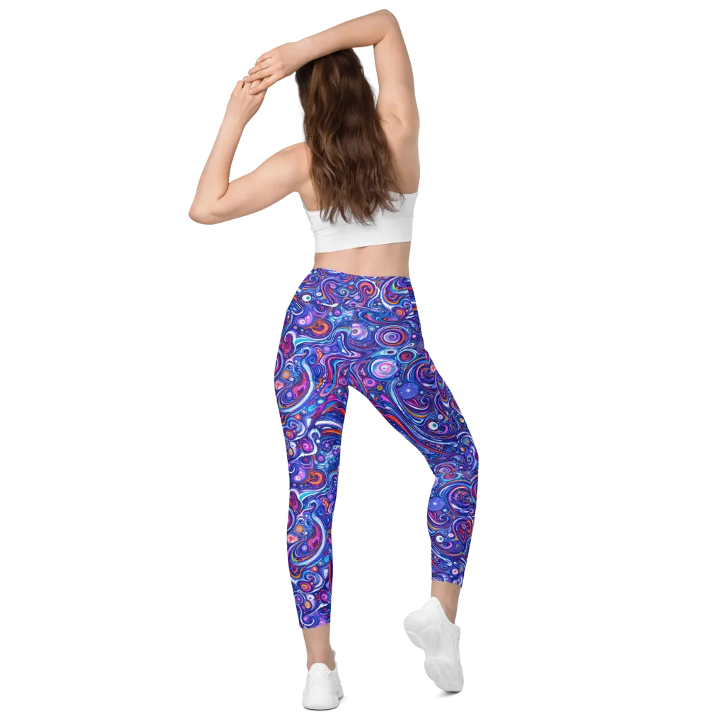 Cosmic Marbles on Leggings with Pockets — Back