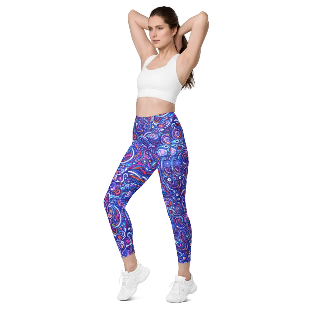 Cosmic Marbles on Leggings with Pockets — Left Front
