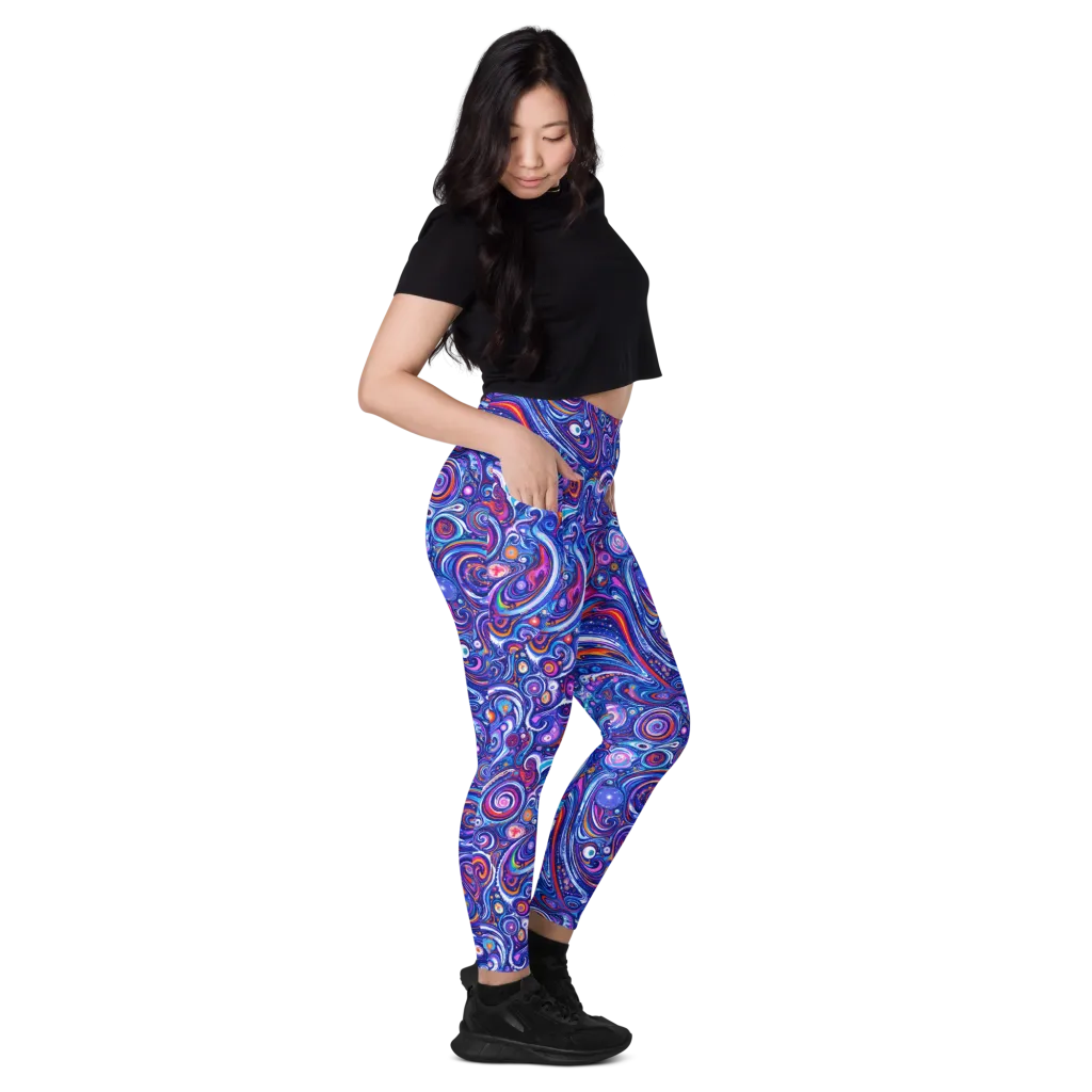 Cosmic Marbles on Leggings with Pockets — Right