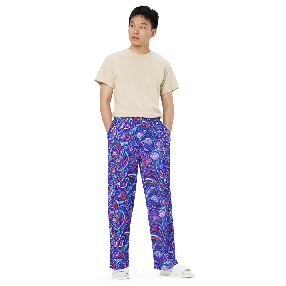 Cosmic Marbles on Wide-Leg Pants — Front