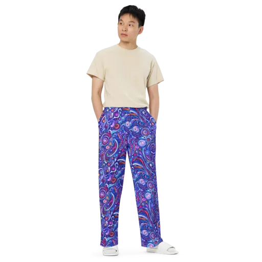 Cosmic Marbles on a Wide-Leg Pants