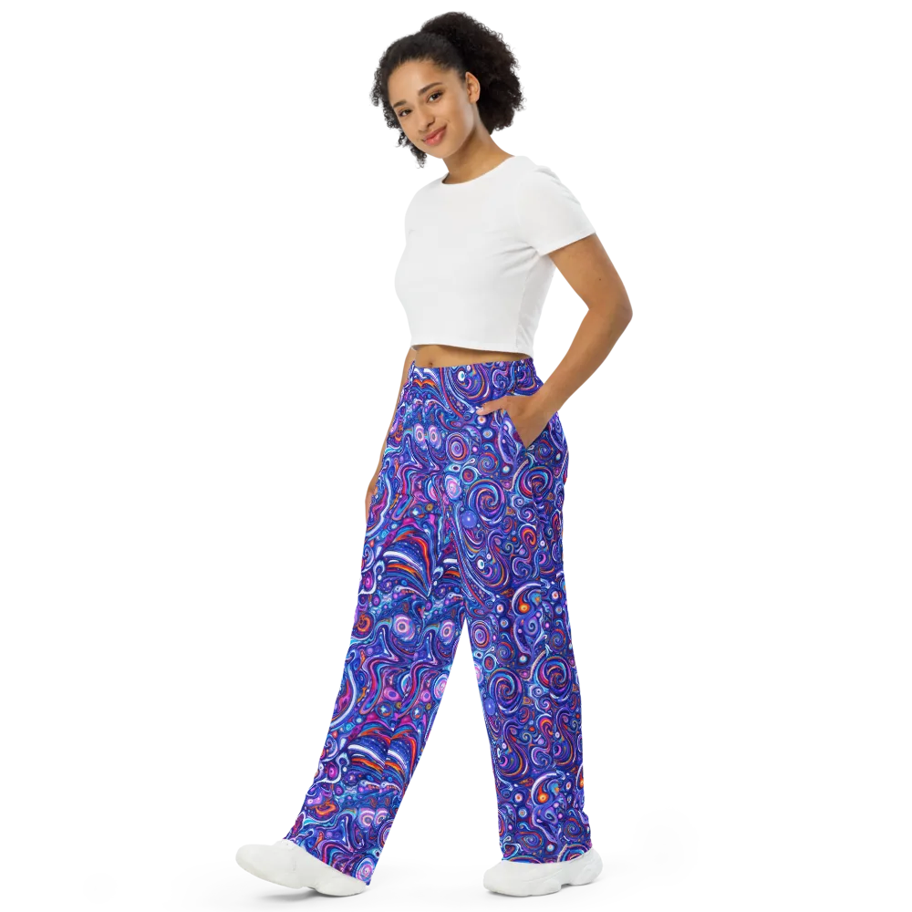 Cosmic Marbles on Wide-Leg Pants — Left Front