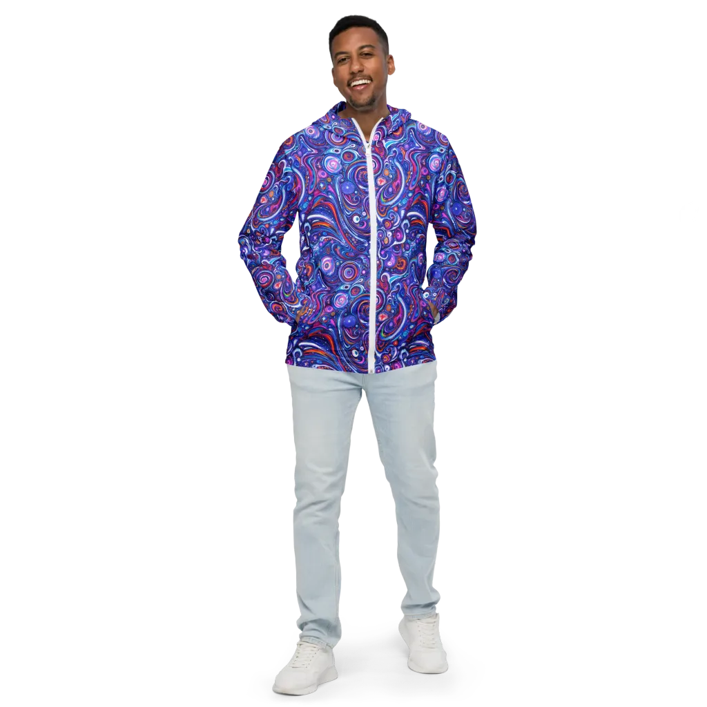 Cosmic Marbles on Men's Windbreaker — Front
