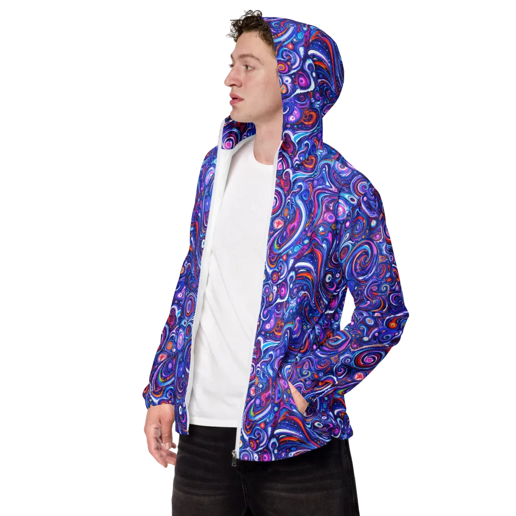 Cosmic Marbles on Men's Windbreaker — Left Front