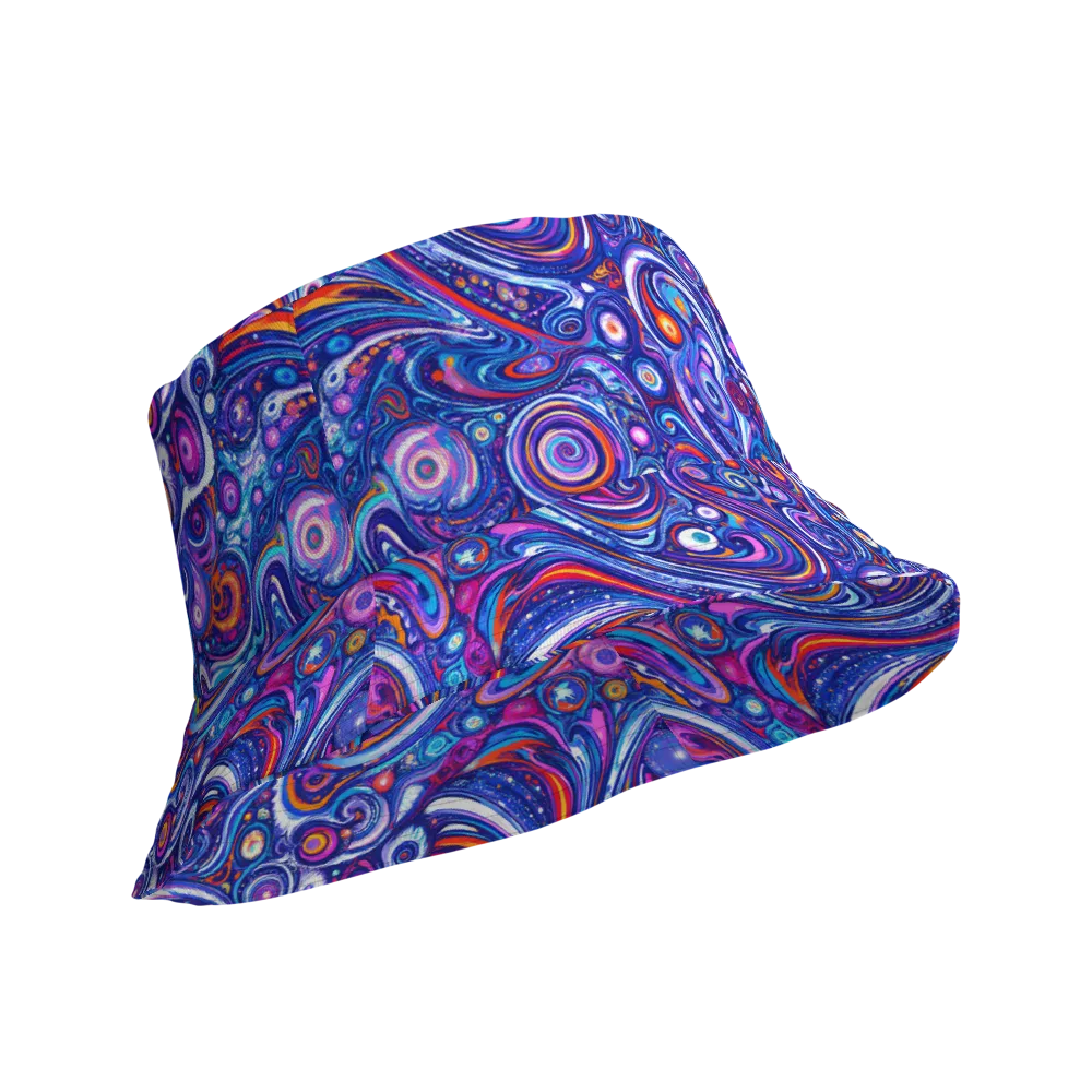 Cosmic Marbles on Reversible Bucket Hat — Product details Outside
