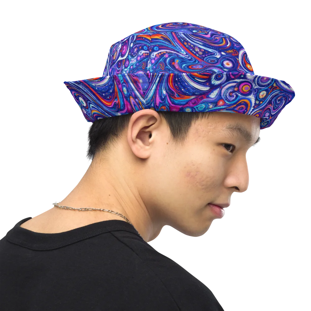 Cosmic Marbles on Reversible Bucket Hat — Right Outside